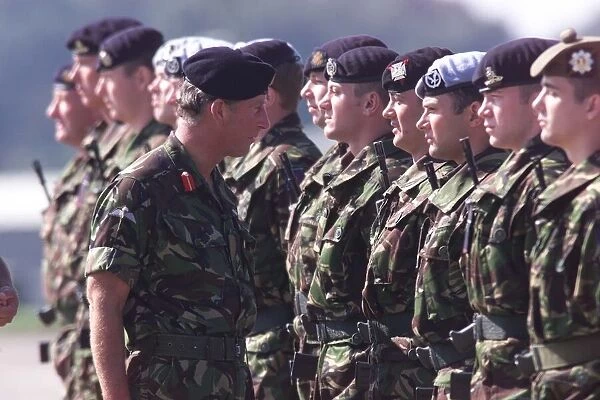 Prince Charles Prince of Wales September 1999 inspewcts the troops of te 16th Air Assault