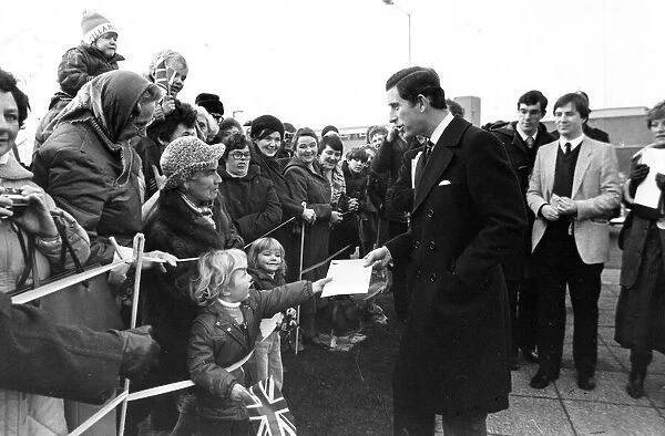 Prince Charles, The Prince of Wales during his visit to the North East 3 December 1982