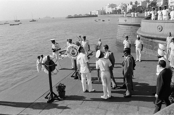 Prince Charles, the Prince of Wales, visiting Bombay, India. 1st December 1980