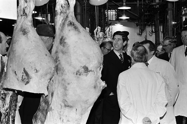 Prince Charles, Prince of Wales, visits Smithfield Market. 4th November 1980