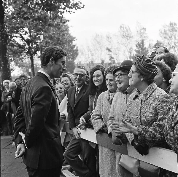 Prince Charles, Prince of Wales visits Swansea, South Wales. 25th October 1973