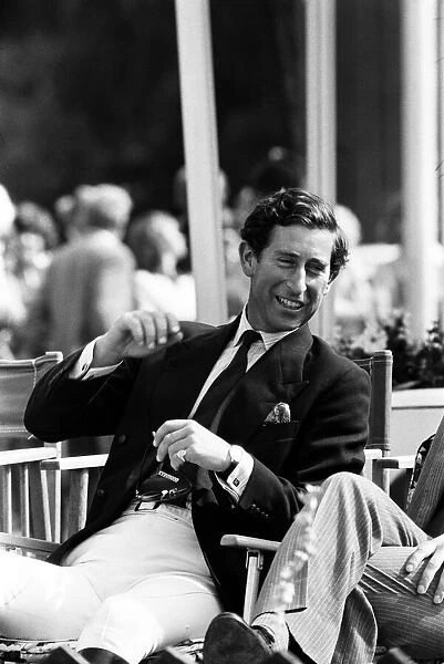 Prince Charles, Prince of Wales watching polo at Windsor, Berkshire. 27th June 1980