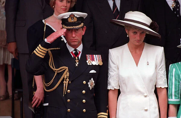 Prince Charles and Princess Diana attend the Gulf War Victory Parade at Mansion House