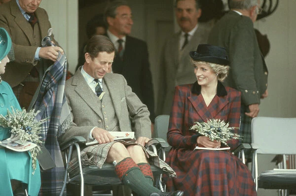 Prince Charles and Princess Diana at The Braemar Games in The Highlands of Scotland