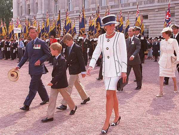 Prince Charles and Princess Diana with their children Prince William and Prince Harry