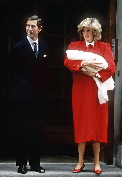 Prince Charles and Princess Diana with Prince Harry after his birth 16th September