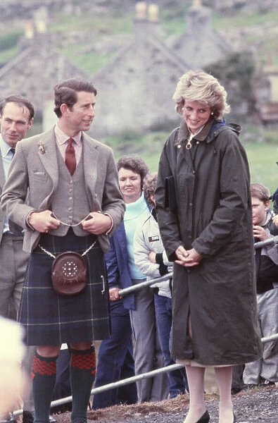 Prince Charles and Princess Diana visit visit the Isle Of Eriskay, Outer Hebrides