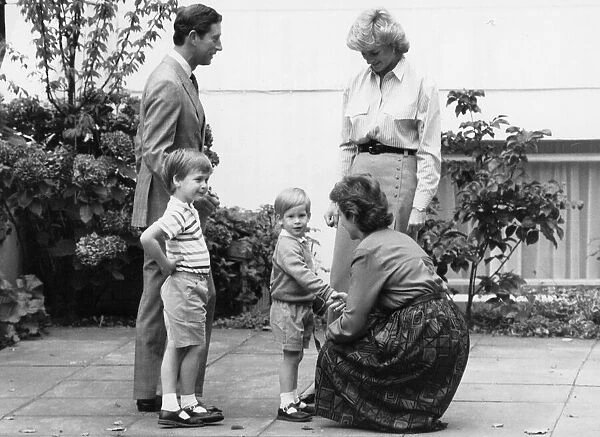Prince Charles and Princess Diana of Wales with their two children Prince William