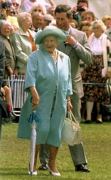 Prince Charles and Queen Mother at Sandringham flower show July 1993