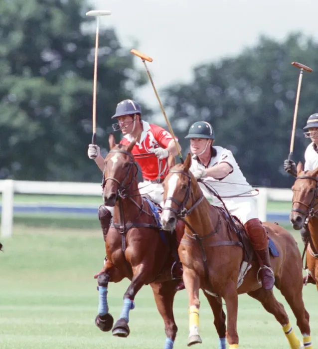 Framed Print : Prince Charles (Red shirt wearing number 3) was locked in a fierce battle with Princess