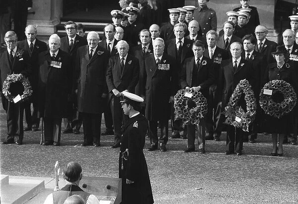 Prince Charles Rememberance Day at the Cenotph November 1983