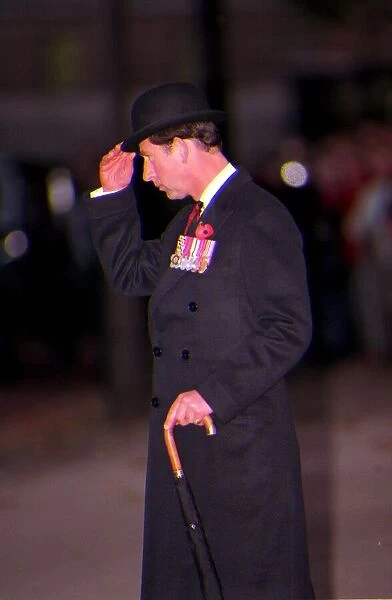 PRINCE CHARLES AT REMEMBRANCE SUNDAY CEREMONY IN WHITEHALL - 1991  /  10353