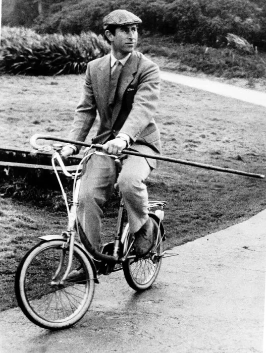 Framed Print : Prince Charles riding bike November 1983 Framed Print : Prince Charles riding bike November 1983