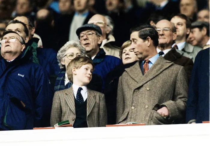 Framed Print : Prince Charles with son Prince Harry at Wales Scotland rugby international Cardiff Arms Framed Print : Prince Charles with son Prince Harry at Wales Scotland rugby international Cardiff Arms