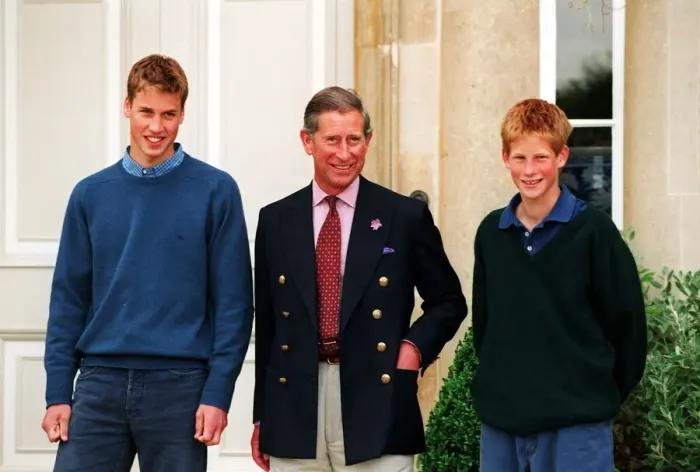 Framed Print : Prince Charles with his two sons Prince William (left) and Prince Harry at Buckingham Framed Print : Prince Charles with his two sons Prince William (left) and Prince Harry at Buckingham
