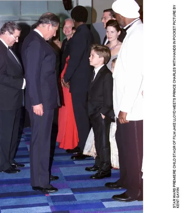 Framed Print : Prince Charles Star Wars premiere London 14th July 1999 Prince of Wales meets Jake