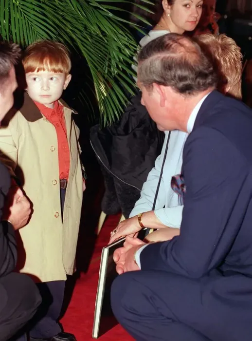 Framed Print : Prince Charles talking to Scott McIver congenital heart disease boy Framed Print : Prince Charles talking to Scott McIver congenital heart disease boy