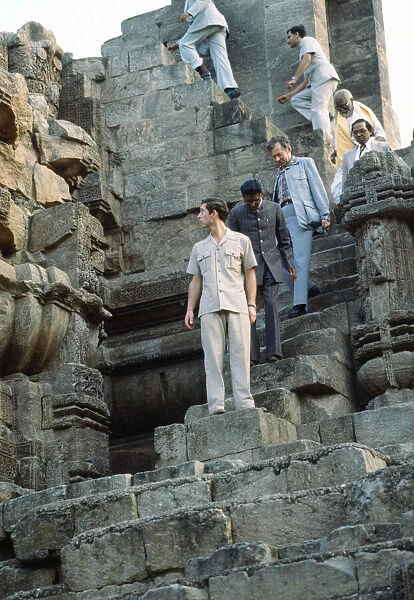 Prince Charles tour of India. Pictured at the Hindu Konark Sun Temple. December 1980