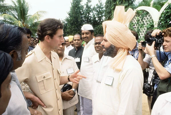 Prince Charles during his tour of India. Pictured at a plantation. December 1980