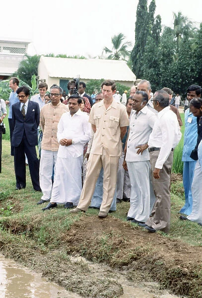 Prince Charles during his tour of India. Pictured at a plantation. December 1980