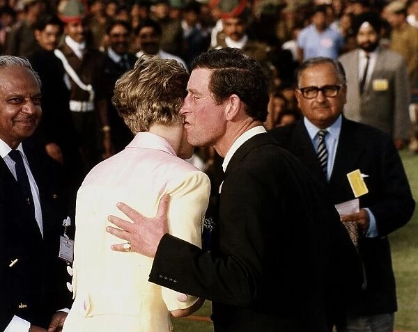 Prince Charles tries to kiss Princess Diana on their tour of India in Jaipur