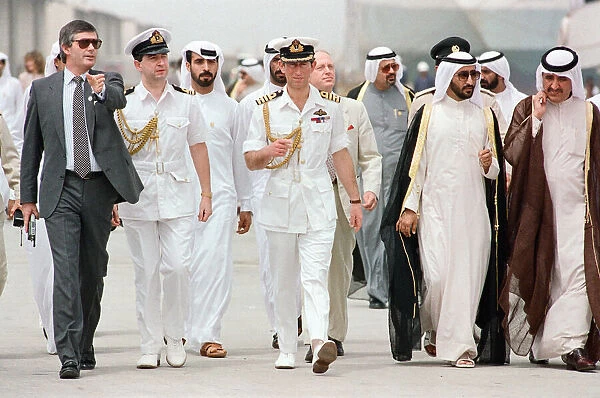 Prince Charles visiting his old ship HMS Hermione, in Dubai