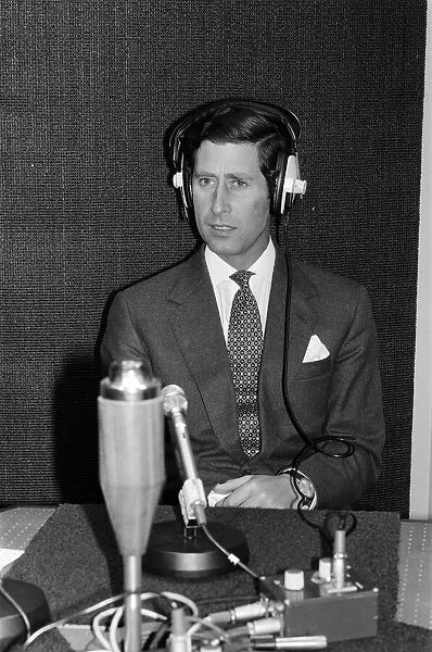 Prince Charles visits Londons Capital Radio, pictured in the studio wearing