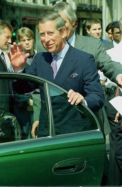 Prince Charles visits the scene of the Soho bomb, April 1999