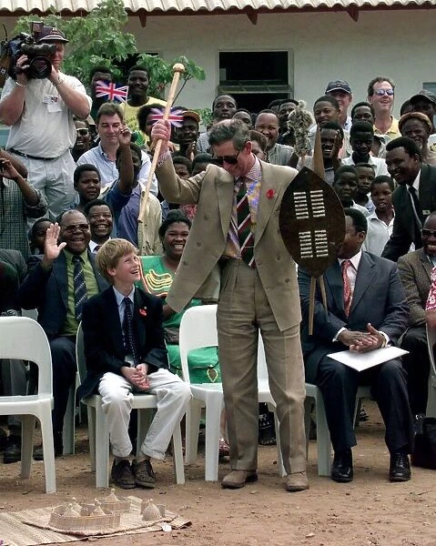 Prince Charles Visits South Africa November 1997 with son Prince Harry as Charles