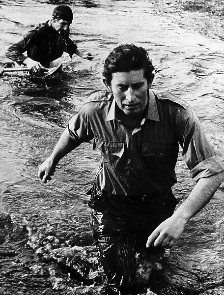 Prince Charles Wades Along A Stream January 1975
