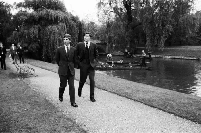 Framed Print : Prince Charles walking by the Canal with Robert Woods October 1967