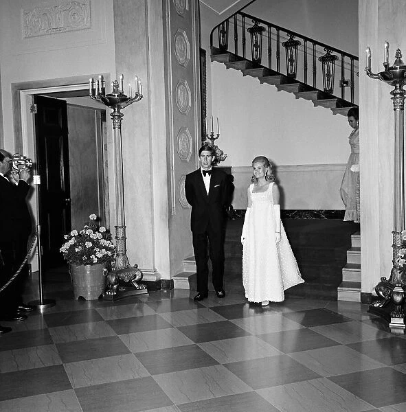 Prince Charles at the White House, Washington, alongside Tricia Nixon. 19th July 1970