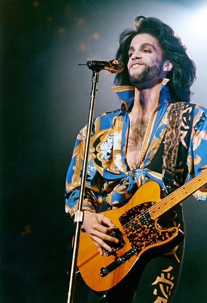 Prince in concert at Maine Road, Manchester. The Nude tour. 21st August 1990