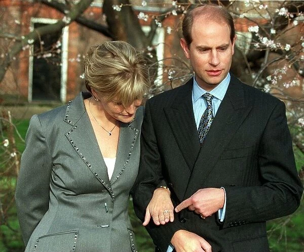 Prince Edward and fiancee Sophie Rhys Jones in Jan 1999