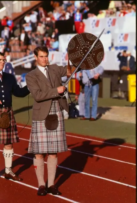 Framed Print : Prince Edward opens the Commonwealth Highland July 1986 games claymore shield kilt tartan Framed Print : Prince Edward opens the Commonwealth Highland July 1986 games claymore shield kilt tartan