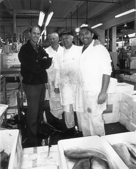 Framed Print : Prince Edward visits Bilingsgate Fish Market to film for Crown
