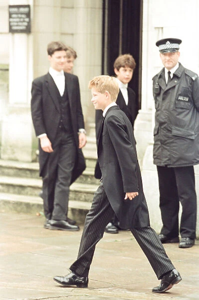 Prince Harry arrives for his first day at Eton College, Windsor. 3rd September 1998