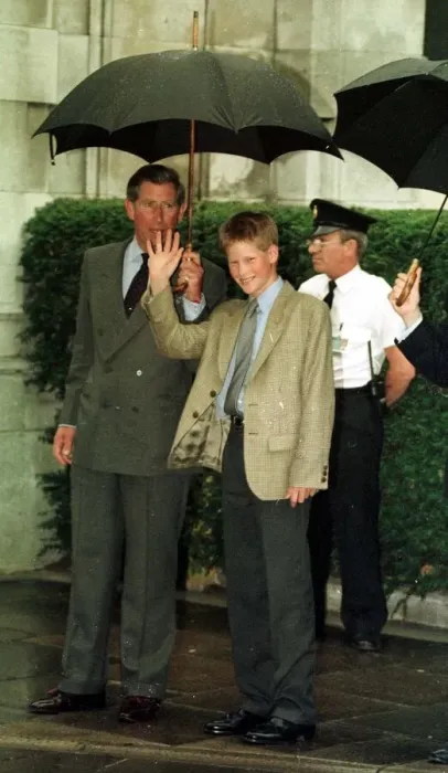 Framed Print : Prince Harry arrives for his first day at Eton school with his father Prince Charles to Framed Print : Prince Harry arrives for his first day at Eton school with his father Prince Charles to