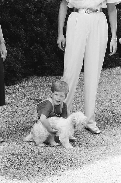 Prince Harry, on holiday with his family, Prince William