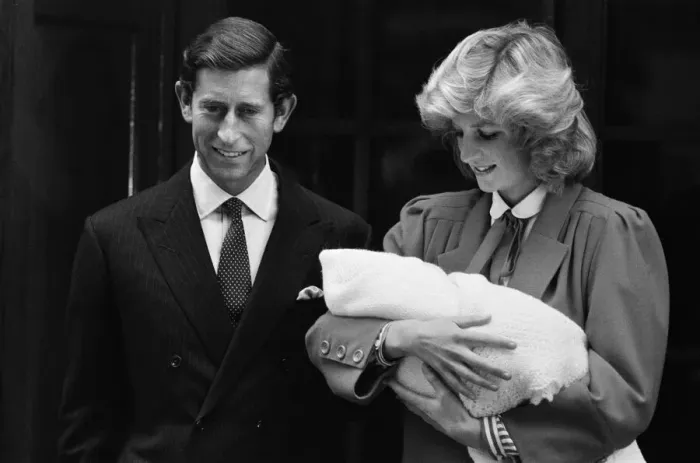 Framed Print : Prince Harry leaves St Marys Hospital, London, after birth previous day