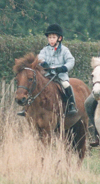 Prince Harry, riding, on the Royal Family New Year holiday in Sandringham, Norfolk
