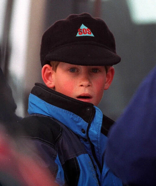 Prince Harry on a skiing holiday in Klosters January 1996