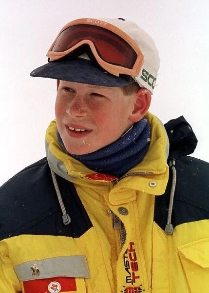 Prince Harry Visits Canada 1998 on the slopes of Whistler Mountain