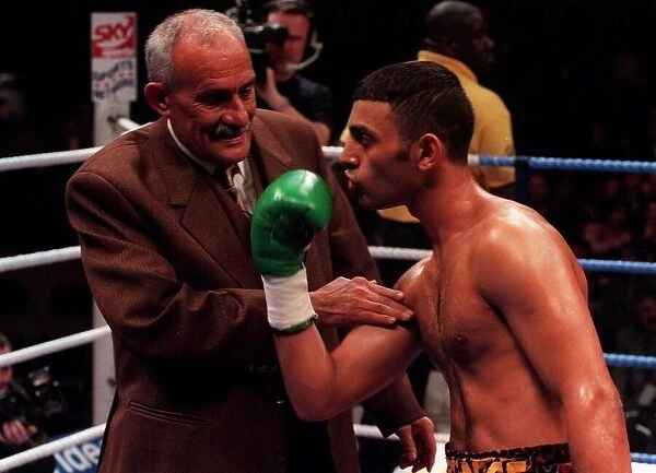 Prince Naseem Hamed boxer celebrates after beating Said Lawal at the SECC in Glasgow