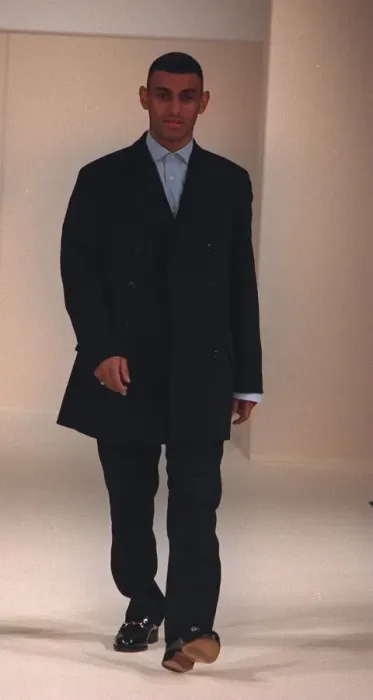 Framed Print : Prince Naseem Hamed Boxer modeeling on the catwalk winner of Best Dressed Man