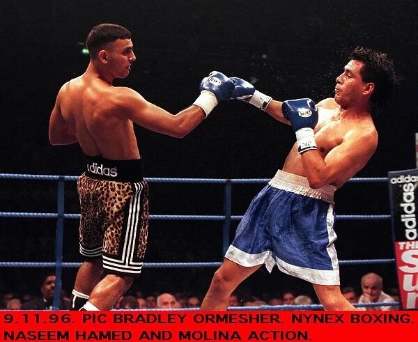 Prince Naseem Hamed Boxer punches Remigio Molina Boxer during their WBO Featherweight