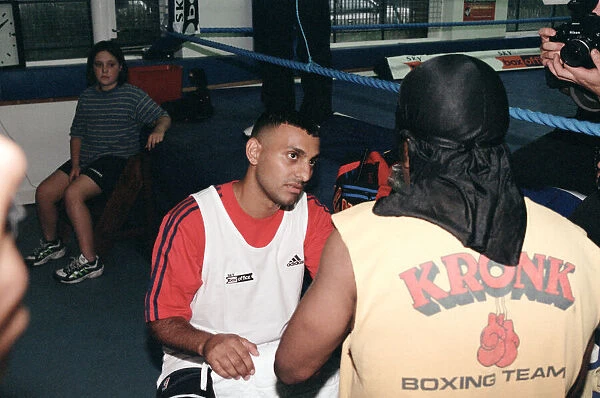 Prince Naseem Hamed with his new trainer Emanuel Steward From The Kronk Gym In Detroit