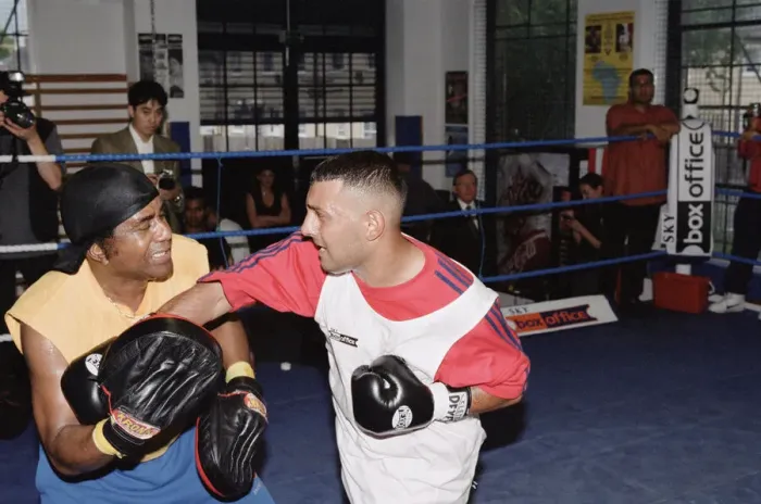 Framed Print : Prince Naseem Hamed with his new trainer Emanuel Steward From The Kronk Gym In Detroit
