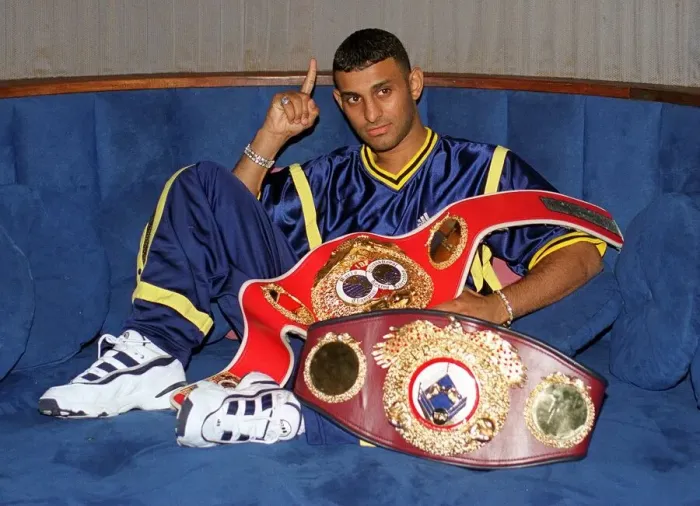 Framed Print : Prince Naseem Hamed at a Press Conference July 1997 Before his title fights against Juan
