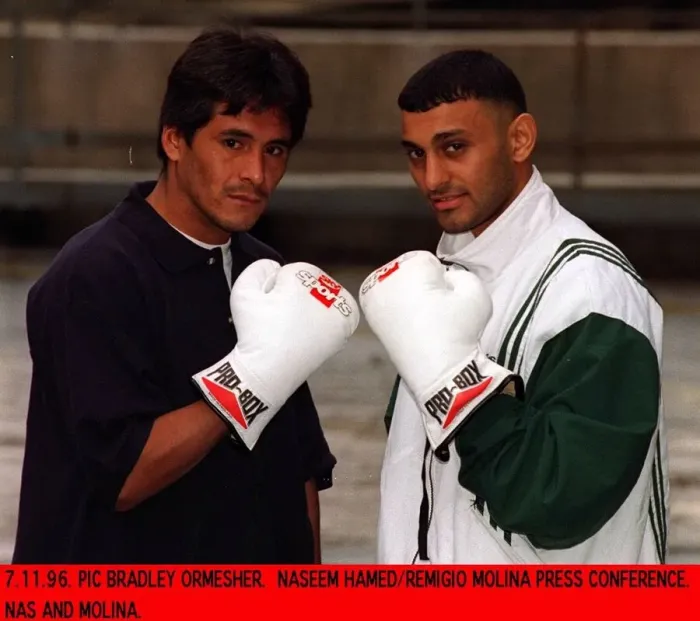 Framed Print : Prince Naseem Hamed And Remigio Molina At Press Conference Before Fight Framed Print : Prince Naseem Hamed And Remigio Molina At Press Conference Before Fight